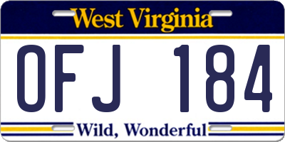 WV license plate OFJ184