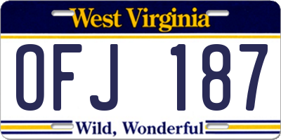 WV license plate OFJ187