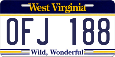 WV license plate OFJ188