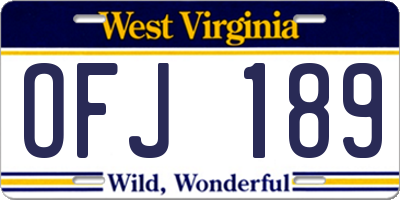 WV license plate OFJ189