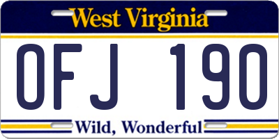 WV license plate OFJ190