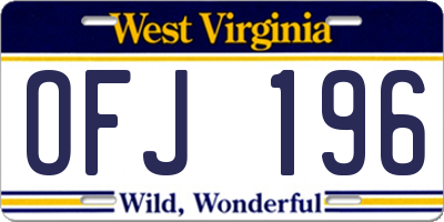 WV license plate OFJ196