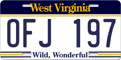 WV license plate OFJ197