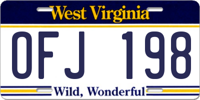 WV license plate OFJ198