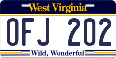 WV license plate OFJ202