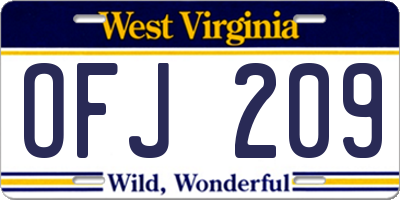 WV license plate OFJ209