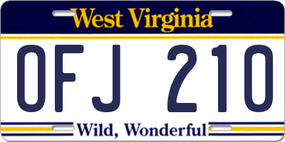 WV license plate OFJ210
