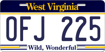 WV license plate OFJ225