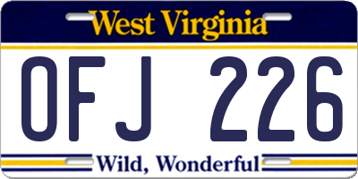 WV license plate OFJ226