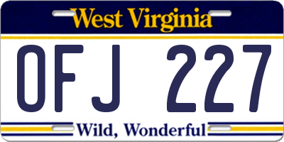 WV license plate OFJ227