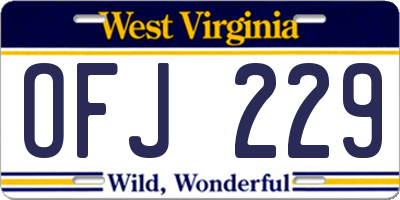 WV license plate OFJ229