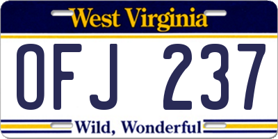 WV license plate OFJ237