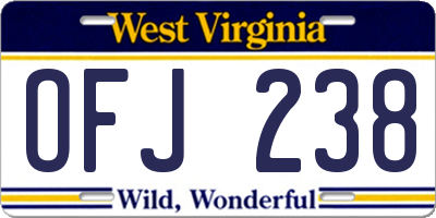 WV license plate OFJ238
