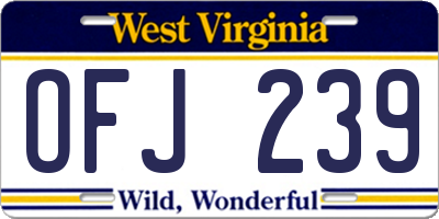WV license plate OFJ239
