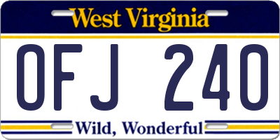WV license plate OFJ240