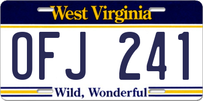 WV license plate OFJ241
