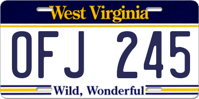 WV license plate OFJ245