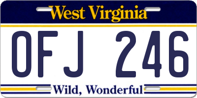 WV license plate OFJ246