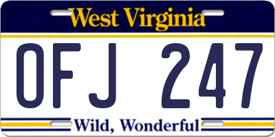 WV license plate OFJ247