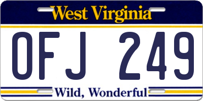 WV license plate OFJ249