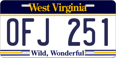 WV license plate OFJ251