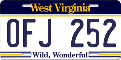 WV license plate OFJ252
