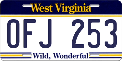 WV license plate OFJ253