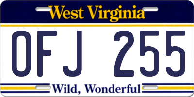 WV license plate OFJ255