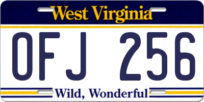 WV license plate OFJ256