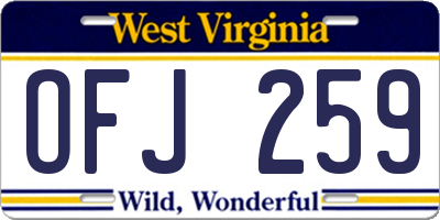 WV license plate OFJ259