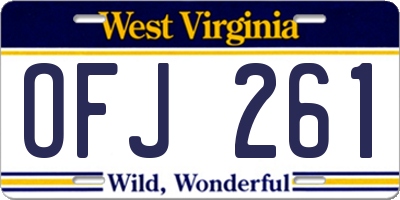 WV license plate OFJ261