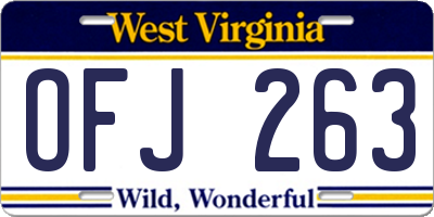 WV license plate OFJ263