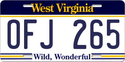 WV license plate OFJ265