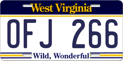 WV license plate OFJ266