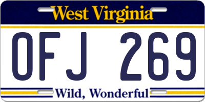 WV license plate OFJ269