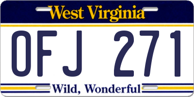 WV license plate OFJ271