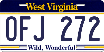WV license plate OFJ272