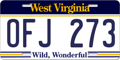WV license plate OFJ273