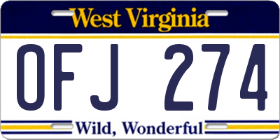WV license plate OFJ274