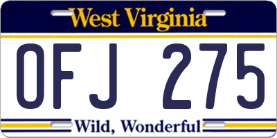 WV license plate OFJ275