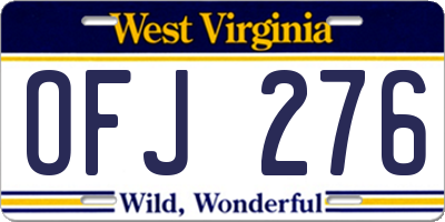 WV license plate OFJ276