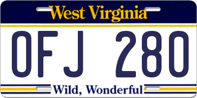 WV license plate OFJ280