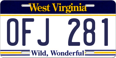 WV license plate OFJ281