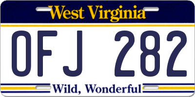 WV license plate OFJ282