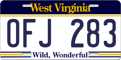 WV license plate OFJ283