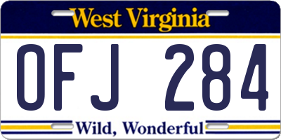 WV license plate OFJ284