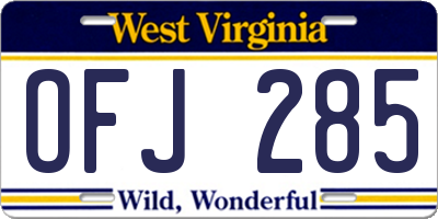 WV license plate OFJ285