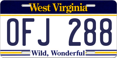 WV license plate OFJ288