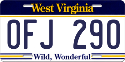 WV license plate OFJ290