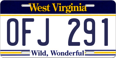 WV license plate OFJ291